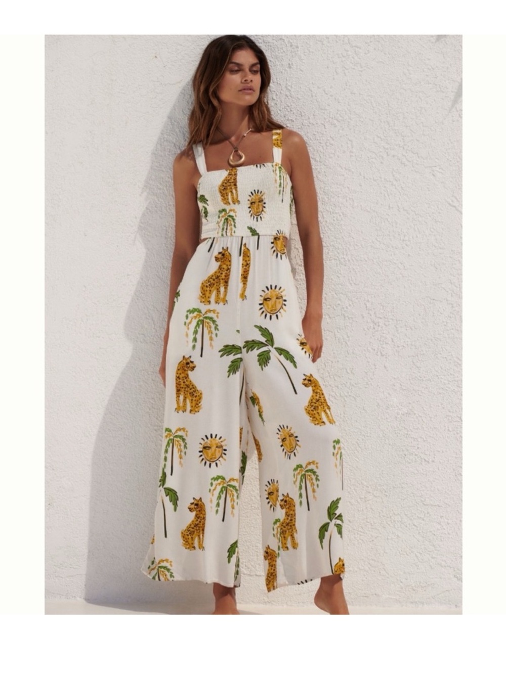 Anthropologie The Piper Bandeau Cutout Wide-Leg Jumpsuit Small